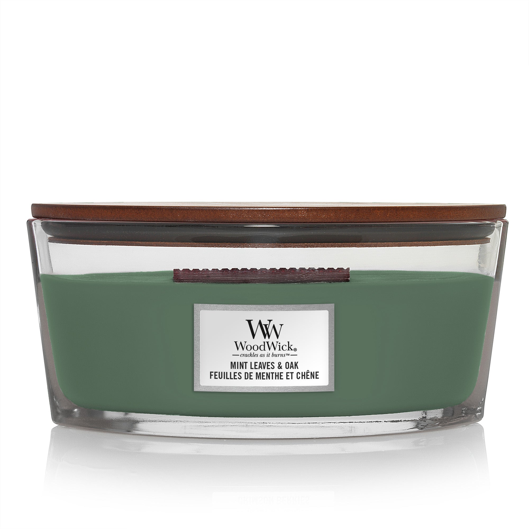 WoodWick Mint Leaves & Oak Ellipse Candle